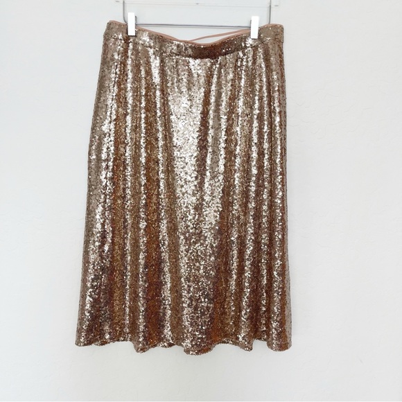 Lane Bryant Sequin Rose Gold Midi Skirt Size 14 New With Tags - Picture 2 of 9